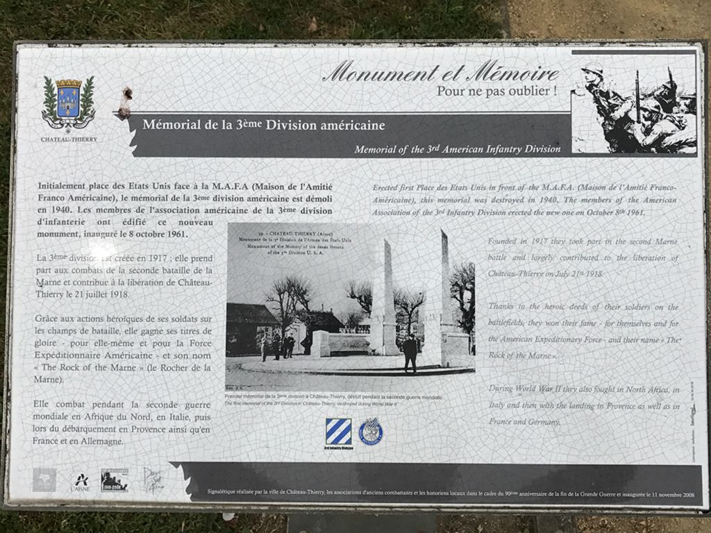 The memorial which stands in  Château-Thierry today replaced an earlier one